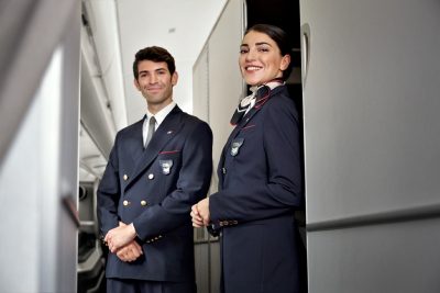Kabinencrew von ITA Airways im Flugzeug